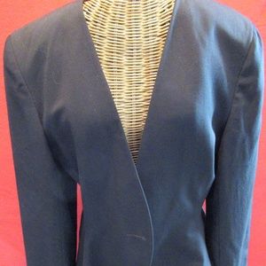 Saville Black fitted wool blazer